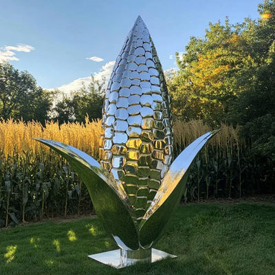 Bom preço. Luxo Metal Decoração exterior Escultura de milho de aço inoxidável on-line