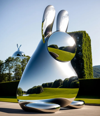 Bom preço. Escultura de Coelho de Aço Inoxidável Estátua de Coelho Fabricante de Animais de Metal on-line