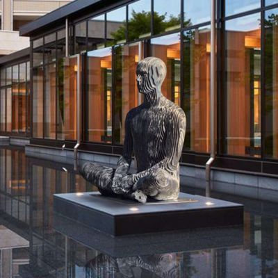 Bom preço. Customização de tamanho natural Arte moderna Abstracto de aço inoxidável Estátua de figura desaparecente on-line