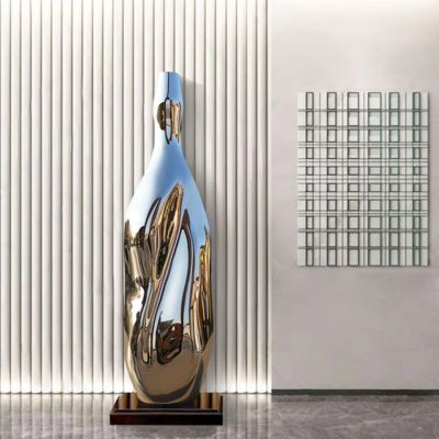Bom preço. Large Size Mirror Polished Stainless Steel Bottle Sculpture For Decoration on-line