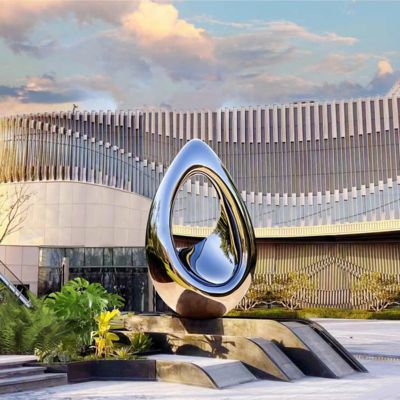 Bom preço. Outdoor Decoration Mirror Polished Stainless Steel Teardrop Sculpture on-line