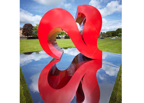 Bom preço. A cor vermelha pintou o coração de aço inoxidável da decoração moderna da cidade das esculturas do jardim dado forma on-line