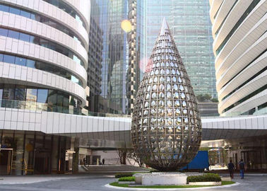 Polished Stainless Steel Building Large Outdoor Metal Sculptures Entrance Sculpture