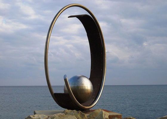 Bom preço. Escultura pública da arte da escultura exterior de aço inoxidável do jardim com esfera on-line