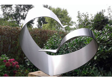 Simple Design Stainless Steel Outdoor Sculpture , Brushed Modern Metal Outdoor Sculptures