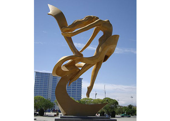 Bom preço. Grande escultura de aço inoxidável moderna abstrata exterior, escultura da menina de dança on-line