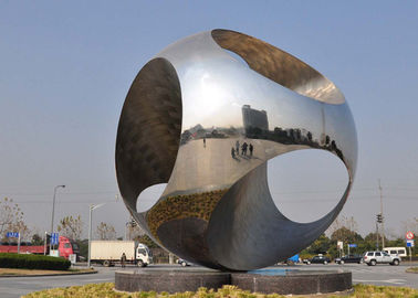 Large Size Outdoor Sphere Sculpture Stainless Steel For Public Roundabout