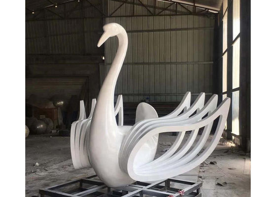 Bom preço. Escultura branca da cisne da grande escultura de aço inoxidável vivo bonita do tamanho on-line