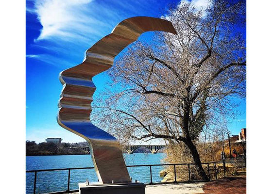 Bom preço. Revestimento de aço inoxidável exterior abstrato de Matt da escultura da cara dos artistas da escultura on-line