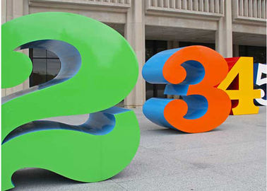 Bom preço. Escultura de aço inoxidável pintada do número para o público, esculturas do jardim do metal on-line