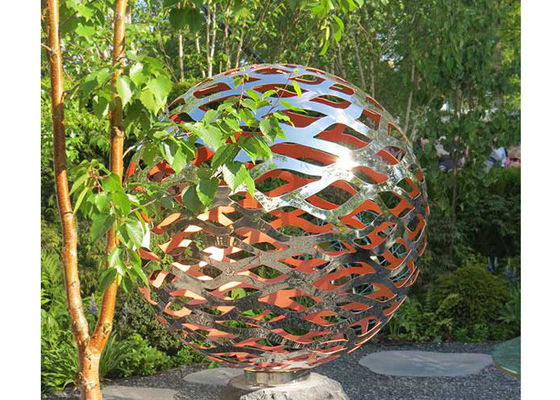 Bom preço. Esfera oca lustrada do metal da bola de 150 diâmetros escultura de aço inoxidável para o jardim on-line