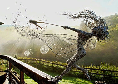Incredibly Dynamic Steel Wire Fairy Sculptures, Steel Fairy Sculpture