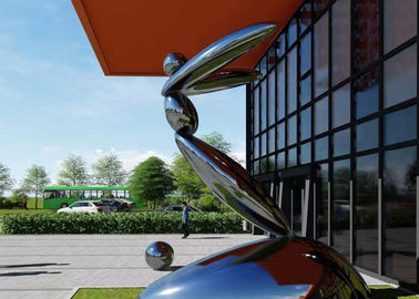 2.3m Wangstone Design Large Mirror Polished Stainless Steel Sculpture In Stock