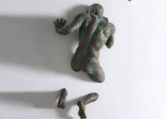 Bom preço. Vida - escultura fixada na parede do homem do bronze do molde da pátina do tamanho on-line