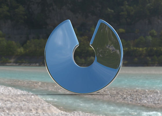 Bom preço. O espelho lustrou a escultura de aço inoxidável exterior moderna para a paisagem do jardim on-line