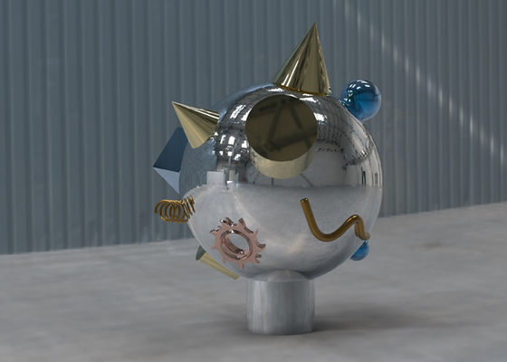 Mirror Polished 316 Stainless Steel Art Sculptures 100cm High