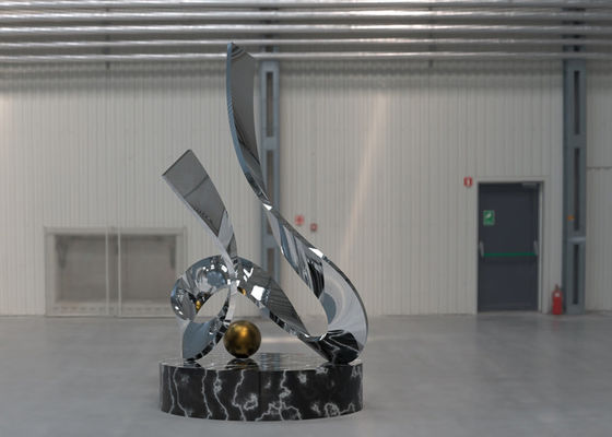 Bom preço. Escultura de aço inoxidável do espelho exterior moderno do sumário on-line