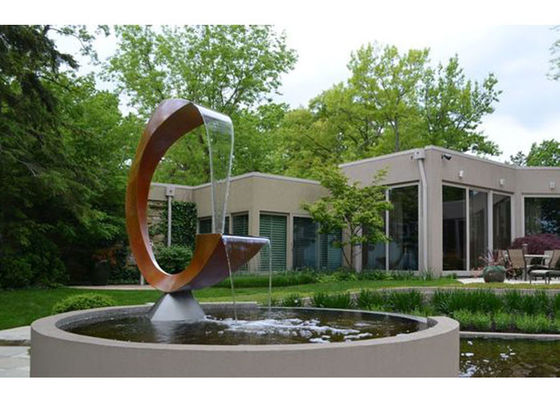 Modern Outdoor Rusty Corten Steel Garden Water Feature