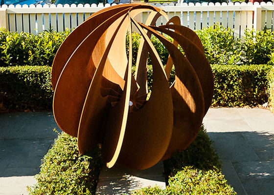 Bom preço. Escultura exterior de Rusty Corten Steel Garden Ball on-line