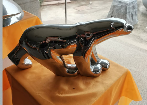Bom preço. Escultura de aço inoxidável lustrada decorativa do urso on-line