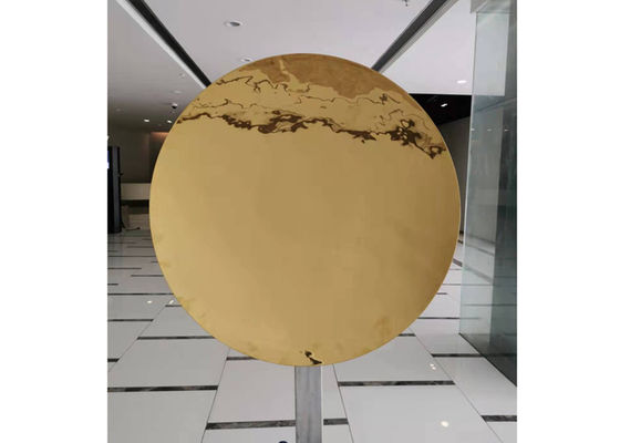 Bom preço. Escultura de aço inoxidável dourada decorativa do espelho da parede on-line