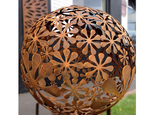Bom preço. 100cm moderno Dia Corten Steel Ball Sculpture para a decoração do jardim on-line