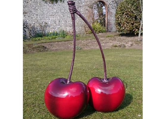 Bom preço. Grande fibra de vidro exterior moderna pintada Cherry Sculpture da estátua do fruto on-line