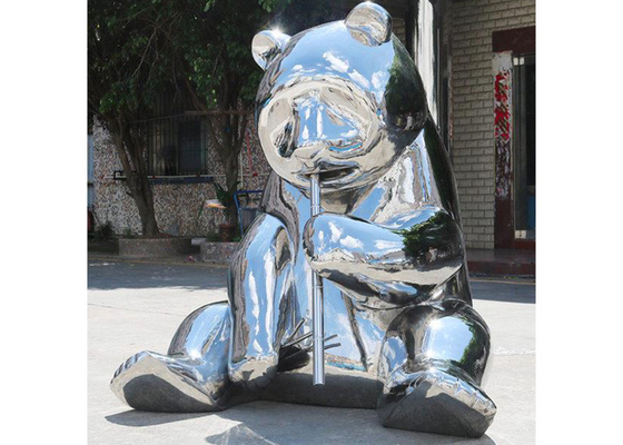 Bom preço. Altura de aço inoxidável de Panda Sculpture With Size 150cm do espelho da decoração da plaza on-line