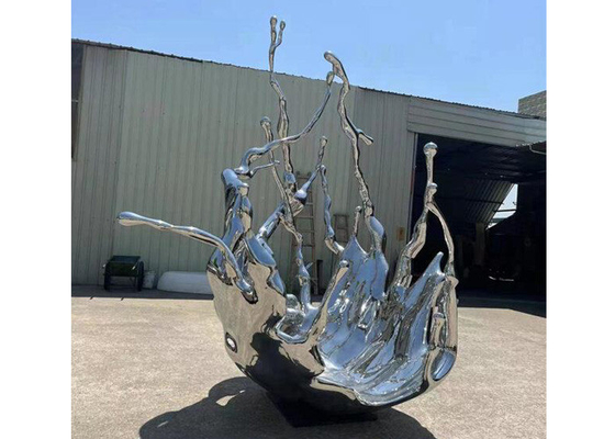 Bom preço. Escultura de aço inoxidável da onda do jardim criativo com o tamanho regular 150 alto on-line