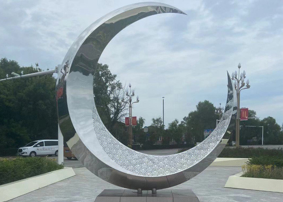 Bom preço. Metal moderno Art Stainless Steel Moon Sculpture do jardim do tamanho feito sob encomenda on-line
