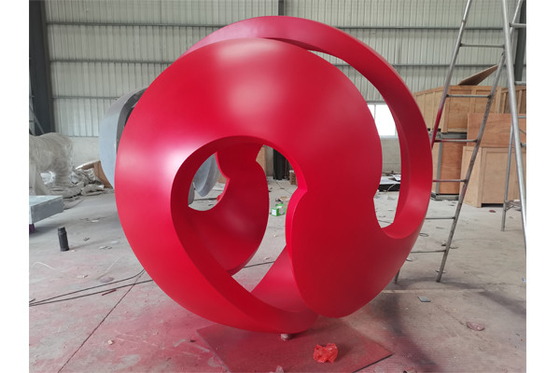 Bom preço. decoração de aço inoxidável do jardim da escultura de 2M Red Painted Ball on-line