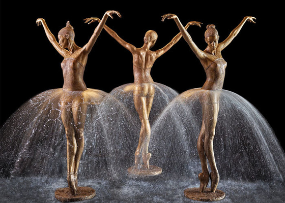 Bom preço. Fonte de água de bronze da bailarina da decoração exterior do jardim com altura do tamanho 180cm on-line