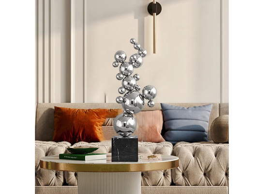 Esculptura de bolas de aço inoxidável polidas para jardim ou decoração doméstica