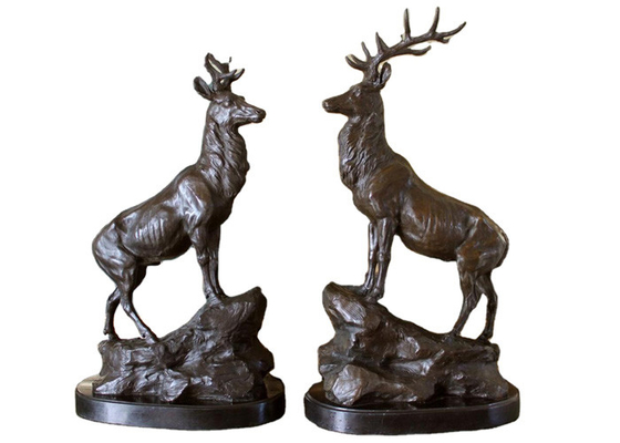 Antilope Metal Casting de tamanho natural Escultura de veado de bronze para interior ou exterior