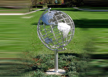 Bom preço. Escultura de aço inoxidável decorativa com semi - forma meridiana do globo on-line