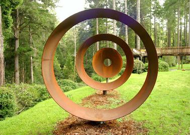 Bom preço. Escultura de aço exterior oxidada cortada laser de Corten para a forma do círculo da decoração do jardim on-line