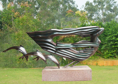 Bom preço. Esculturas exteriores do bronze da mulher do golfinho, escultura de bronze moderna grande on-line