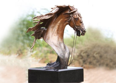 Bom preço. Estátua feito a mão do jardim da cabeça de cavalo de Ferghana do bronze do forjamento para a decoração pública on-line