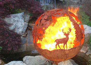 Bom preço. Cervos de aço do poço do fogo da esfera de Corten da estabilidade da corrosão para a decoração do jardim on-line