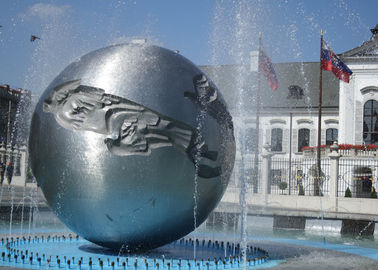 Bom preço. Fonte de prata da característica da água da esfera/água da esfera exterior para a decoração da grande cidade on-line