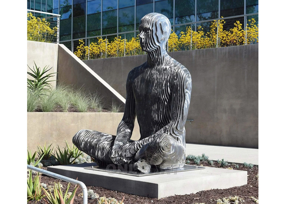 Bom preço. Jardim ou jardim decorativo corte a laser escultura meditator de aço inoxidável on-line