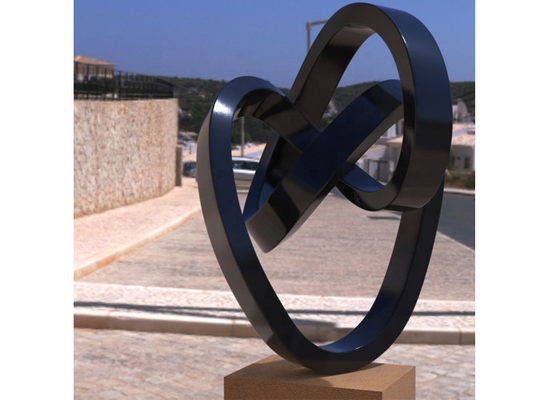 Bom preço. Arte de Metal Pintada sob medida Escultura Abstracta Torcida de Aço Inoxidável para Ar Livre on-line