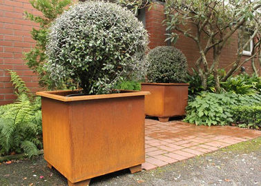Bom preço. Aço quadrado à moda moderno de Corten dos potenciômetros de flor do metal/dos plantadores do jardim metal do quadrado on-line