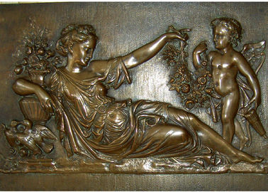 Bom preço. Mãe com revestimento WS-C485 da superfície da carcaça do relevo do bronze da arte da parede do anjo on-line