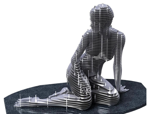 Decoração exterior corte a laser escultura dançarina de aço inoxidável