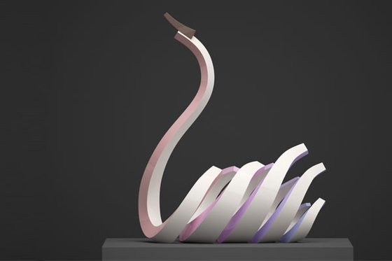 Bom preço. Esculptura de cisne de aço inoxidável de exterior acabamento pintado de branco on-line