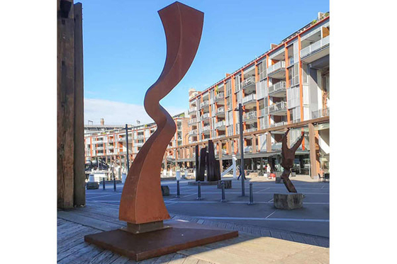 Bom preço. Escultura de aço corten contemporânea de jardim fabricada à mão on-line