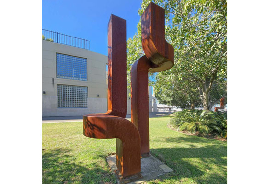 Escultura de jardim de aço corten fabricada à mão