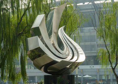 Bom preço. Grande escultura de aço inoxidável lustrada, escultura exterior do metal para o jardim on-line