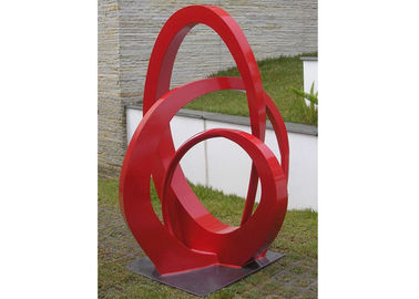 Bom preço. Escultura abstrata pintada do metal da escultura do parque público vermelho de aço inoxidável on-line